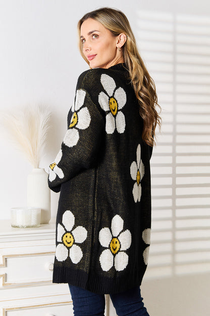 Stacey B's Perfee Floral Button Down Longline Cardigan