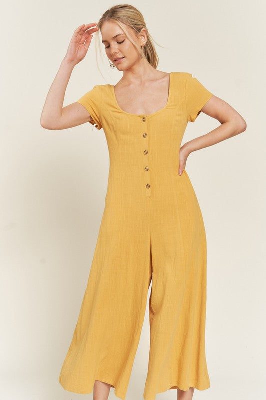 Stacey B's Linen Button Down Jumpsuit