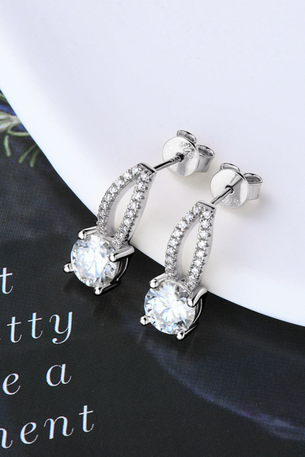 Stacey B's 1 Carat Moissanite 925 Sterling Silver Earrings