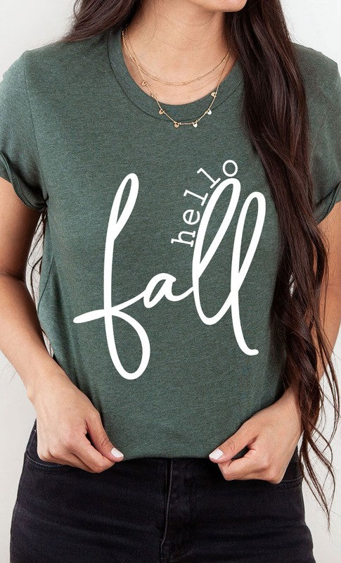 Stacey B's Hello Fall Plus Size  Graphic Tee