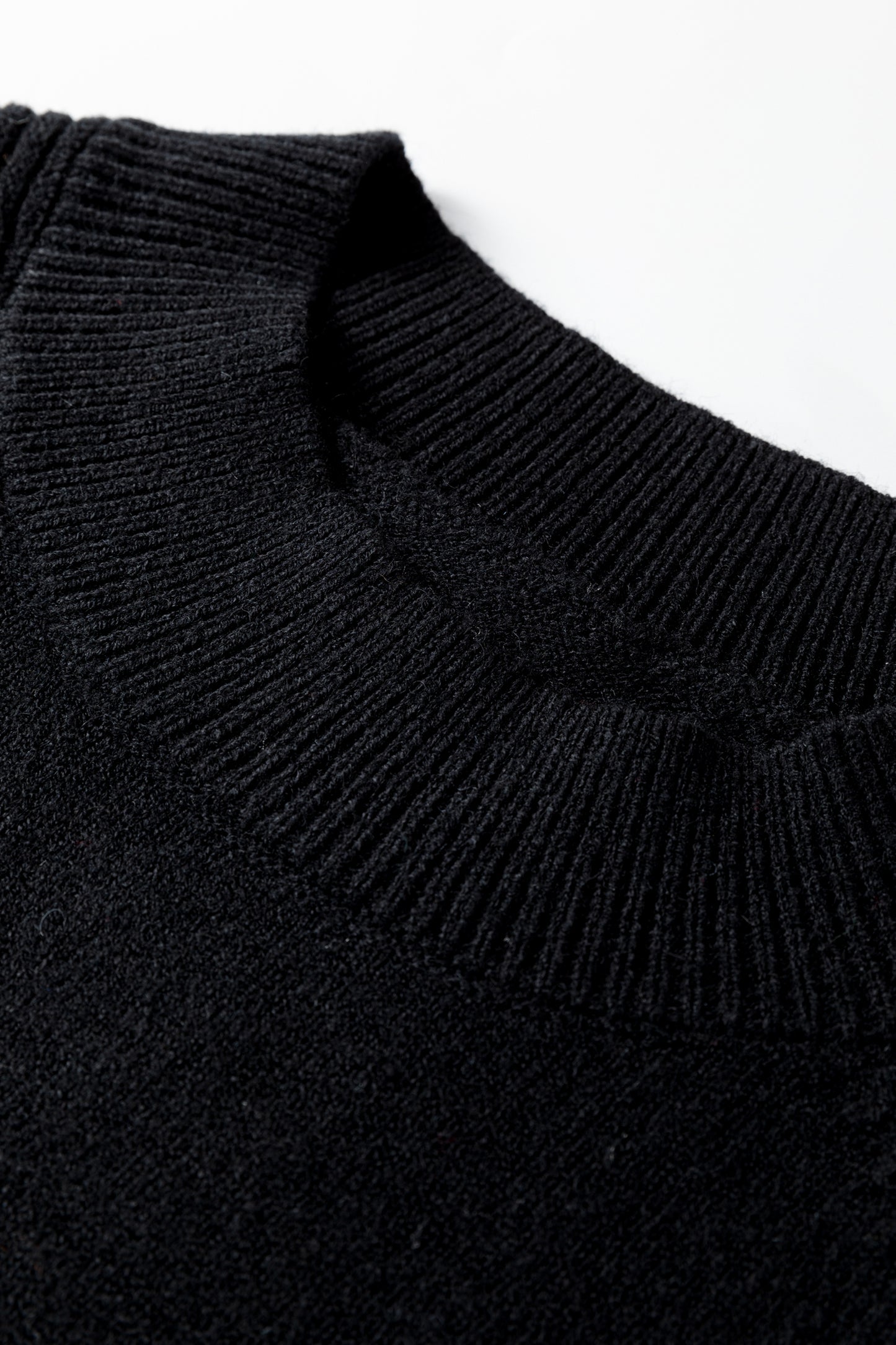 Stacey B's Black High Neck Puff Sleeve Sweater Pleated Mini Skirt 2pcs Knitted Outfit