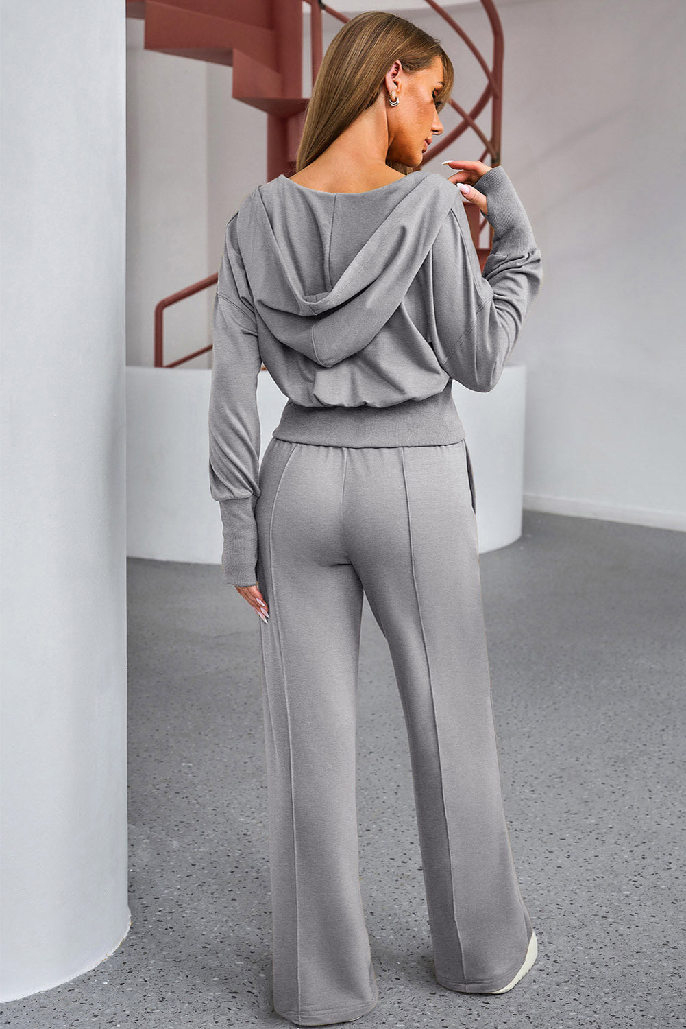 Stacey B's Dropped Shoulder Hoodie and Drawstring Pants Active Set