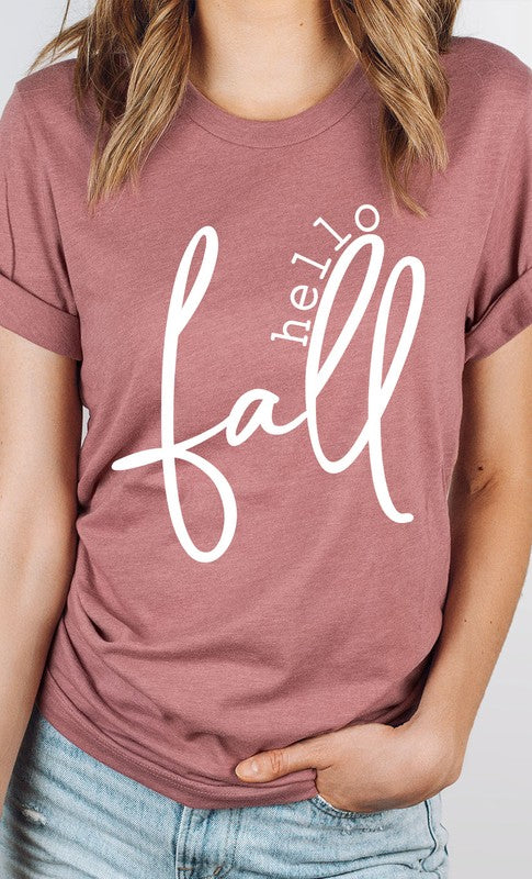 Stacey B's Hello Fall Plus Size  Graphic Tee