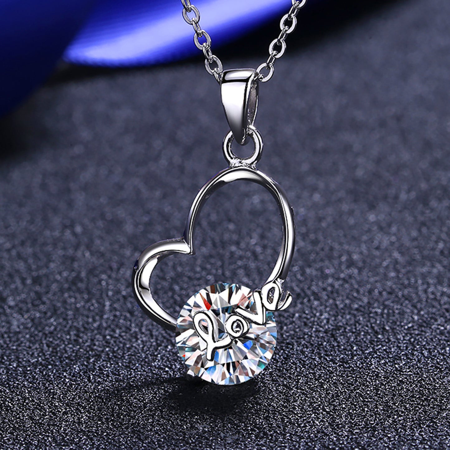 Stacey B's 2 Carat Moissanite Heart 925 Sterling Silver Necklace