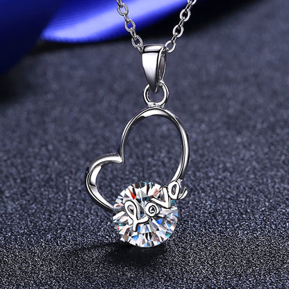 Stacey B's 2 Carat Moissanite Heart 925 Sterling Silver Necklace