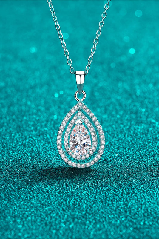 Stacey B's 1 Carat Moissanite Teardrop Pendant Necklace