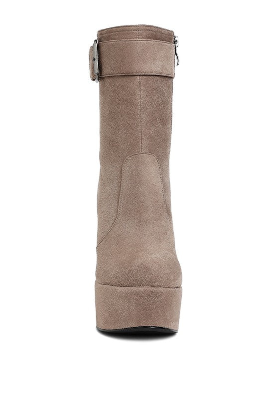 Stacey B's Wanderer Flared Block Heel Mid-Calf Boots