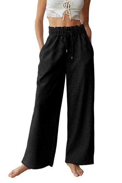 Stacey B's Black Elastic High Waist Drawstring Sweatpants