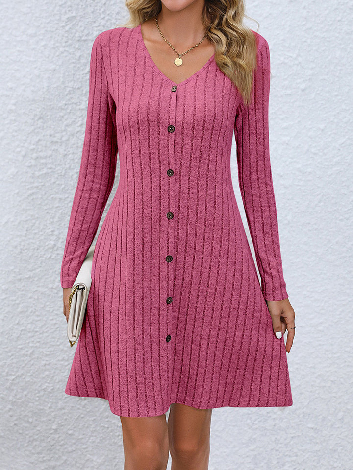 Stacey B's V-Neck Long Sleeve Mini Dress