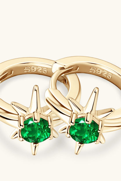 Stacey B's Lab-Grown Emerald Huggie Earrings