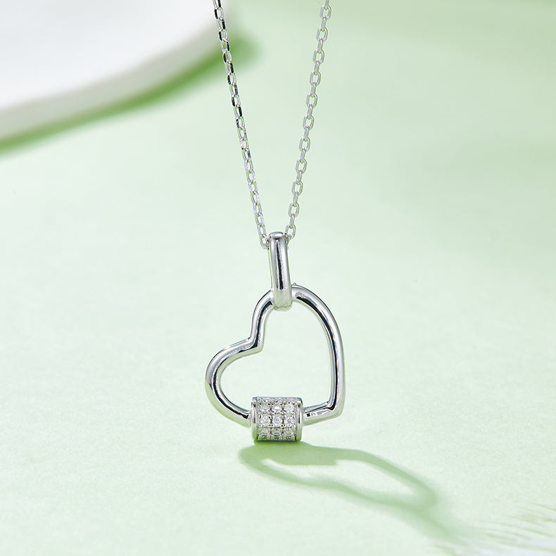 Stacey B's Moissanite 925 Sterling Silver Heart Shape Necklace