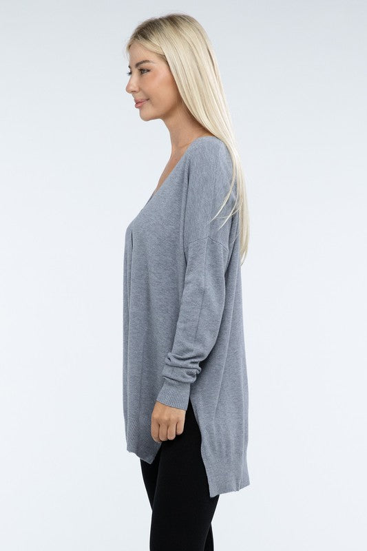 Stacey B's Hi-Low Hem Front Seam Sweater