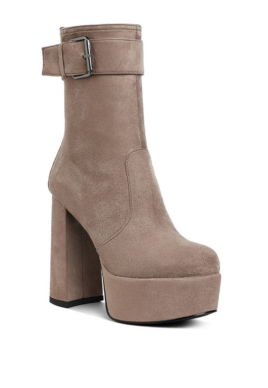 Stacey B's Wanderer Flared Block Heel Mid-Calf Boots