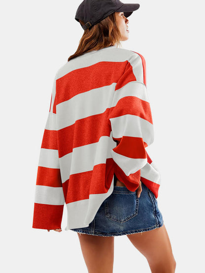 Stacey B's Color Block Half Zip Long Sleeve Sweater