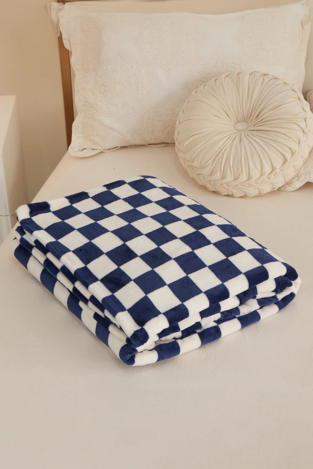 Stacey B's Black Checkerboard Printed Soft Throw Blanket