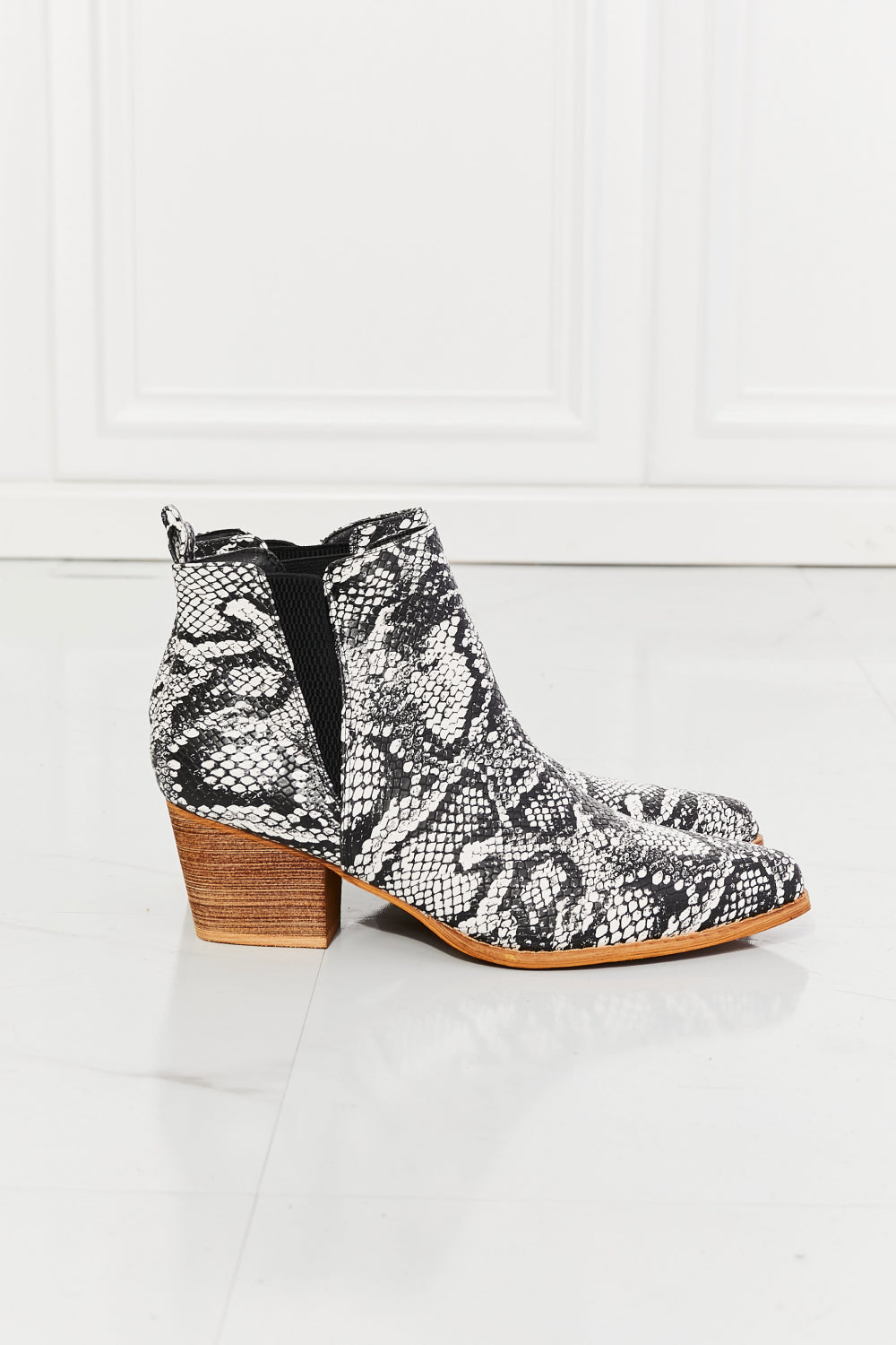 Stacey B's Back At It Point Toe Bootie in Snakeskin