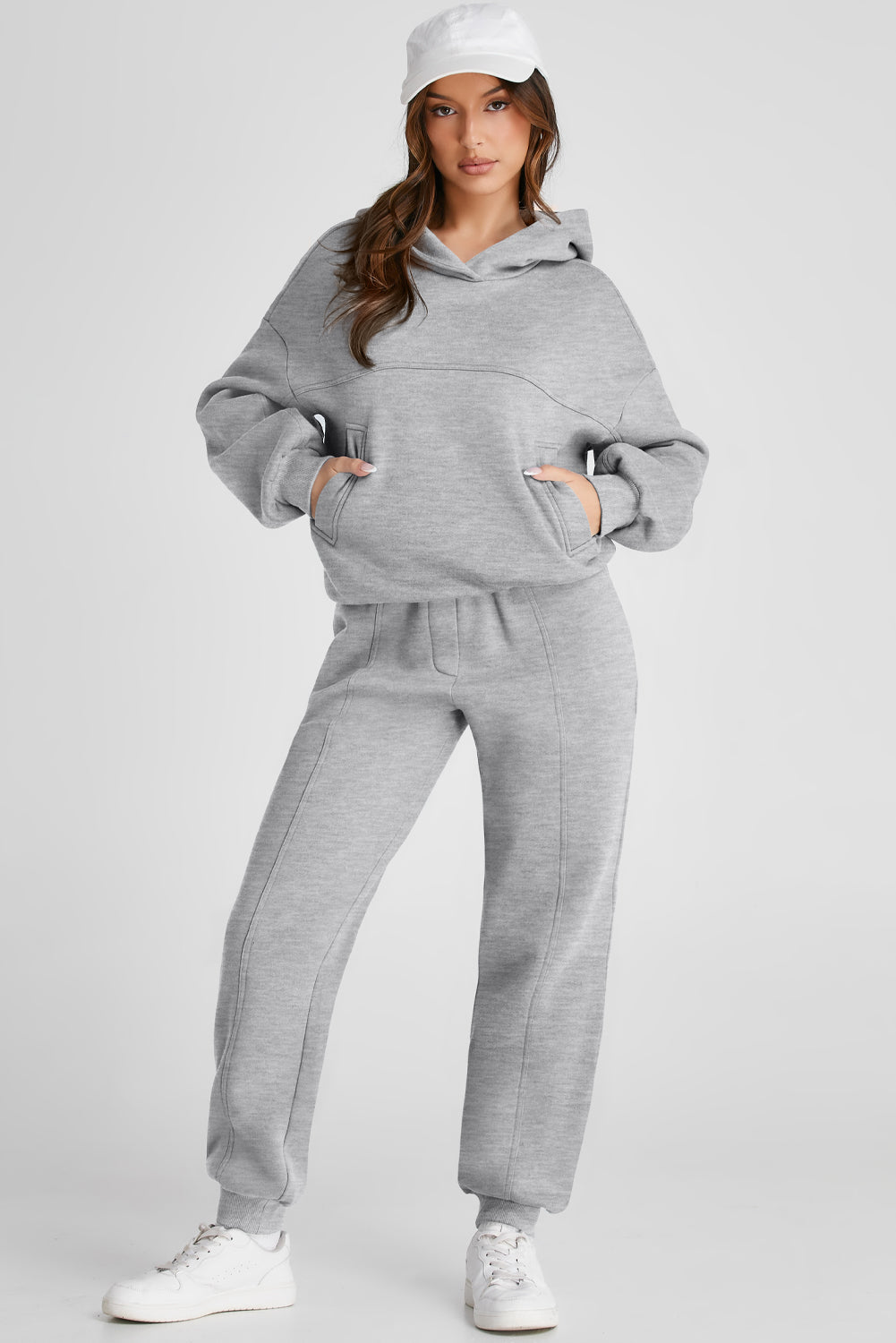 Stacey B's Dropped Shoulder Long Sleeve Hoodie and Pants Active Set