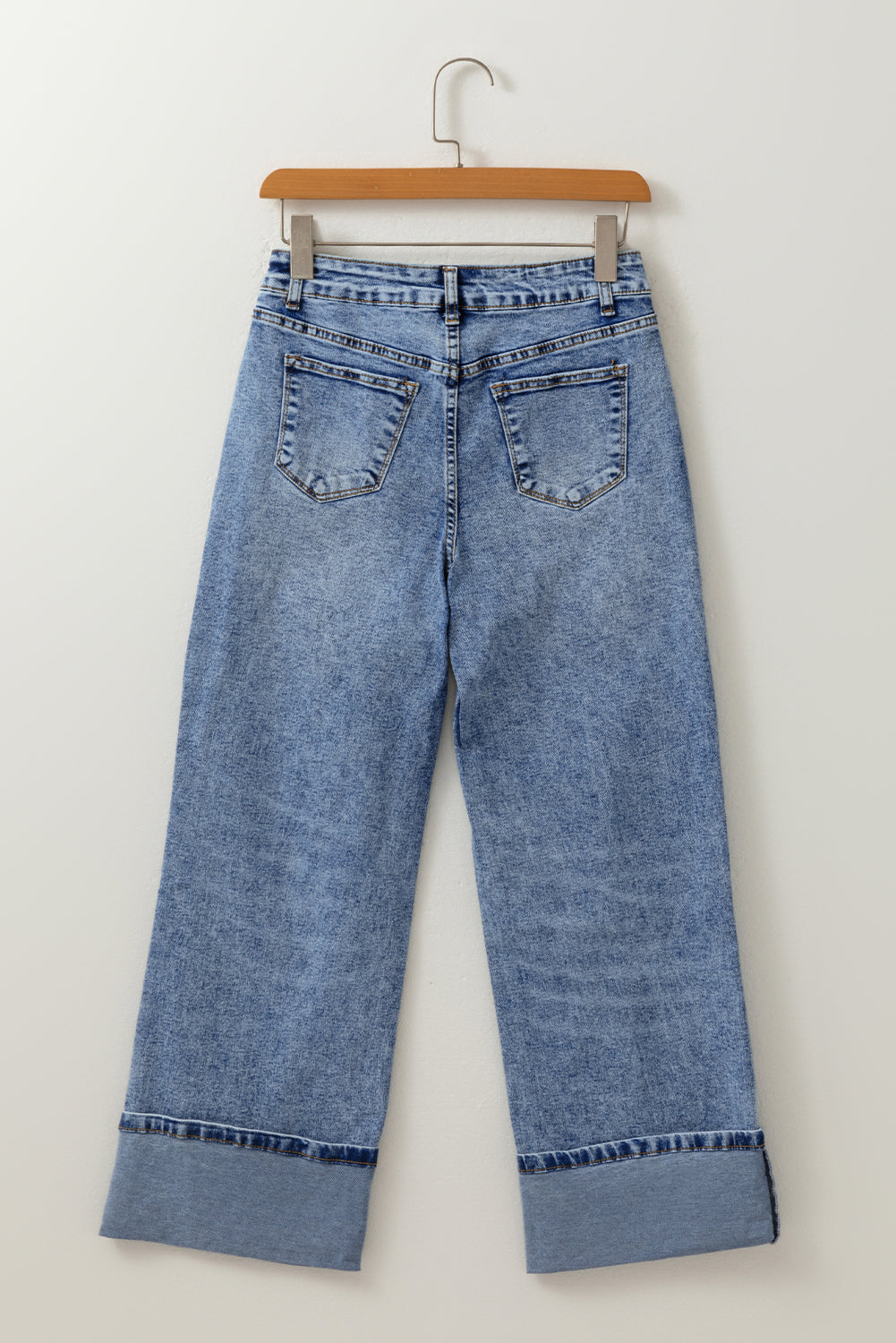 Stacey B's Myosotis Center Seam Cuffed Hem Straight High Waist Jeans