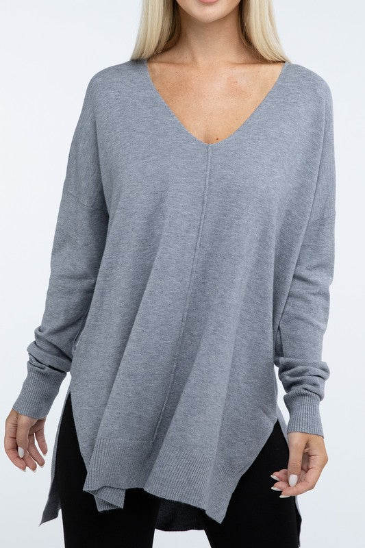 Stacey B's Hi-Low Hem Front Seam Sweater