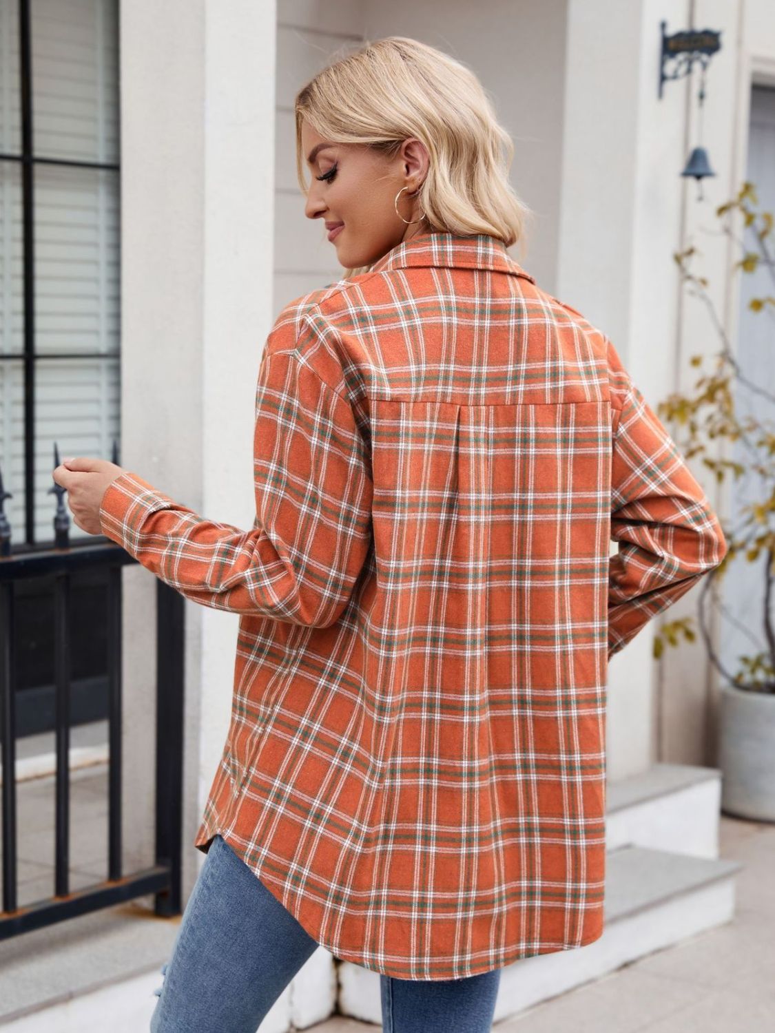 Stacey B's Mandy Plaid Button Up Long Sleeve Shirt