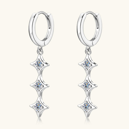 Stacey B's Moissanite 925 Sterling Silver Geometric Shape Earrings