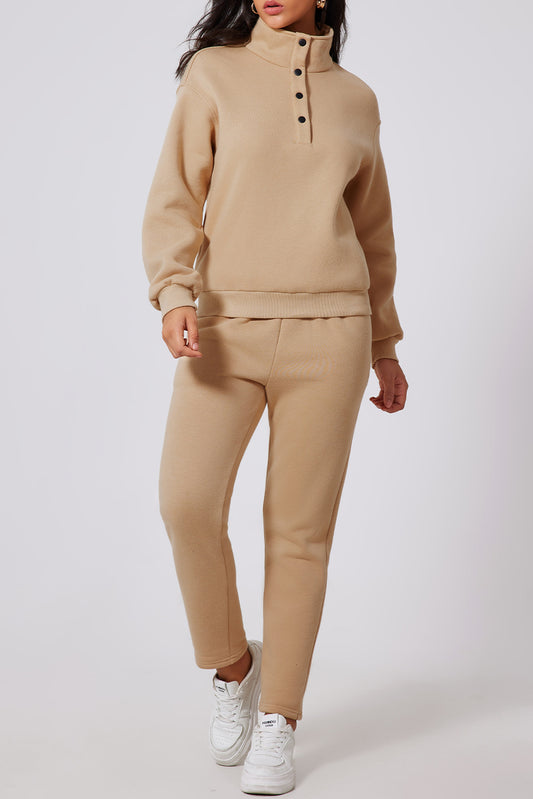 Stacey B's Half Snap Turtleneck Top and Pants Active Set