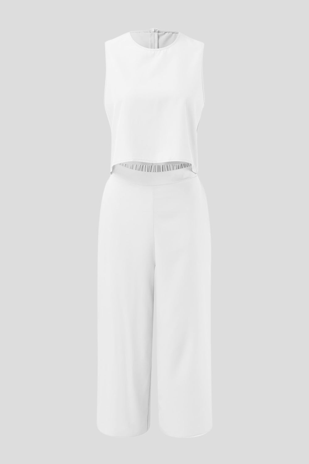 Stacey B's Round Neck Top and Wide Leg Pants Set