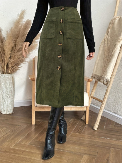 Stacey B's Pocketed Back Elastic Waist Skirt