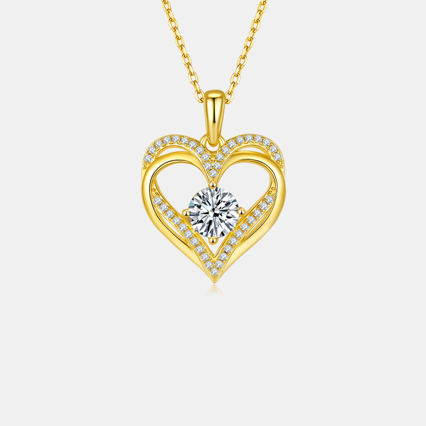 Stacey B's 1.2 Carat Moissanite 925 Sterling Silver Heart Necklace