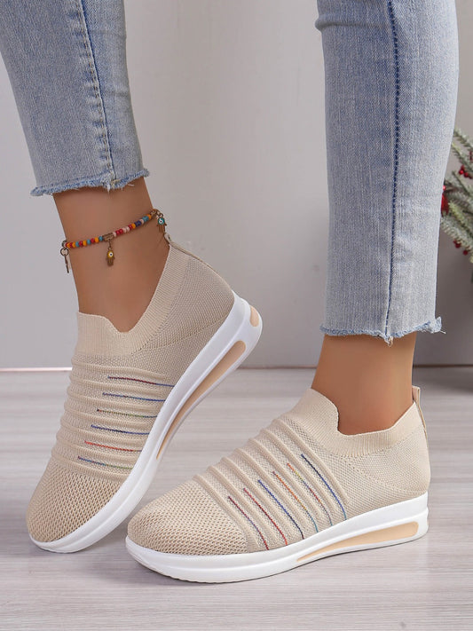 Stacey B's Breathable Mesh Wedge Sneakers