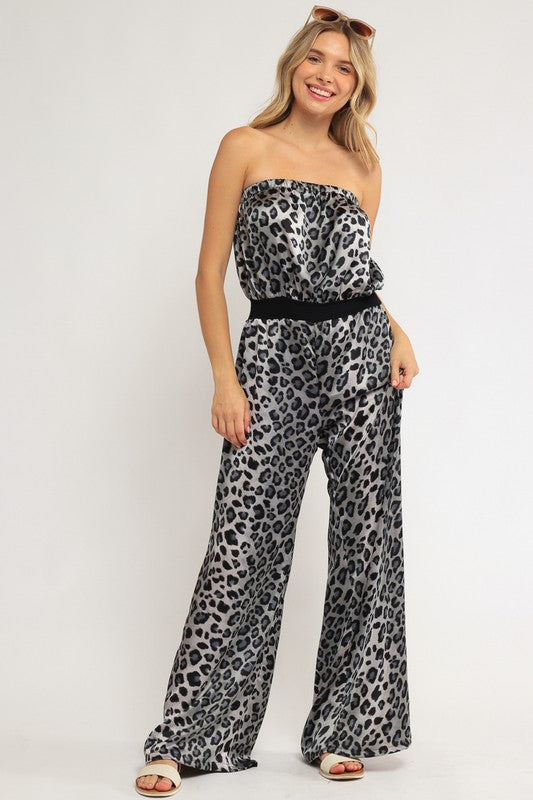 Stacey B's Printed Plus Jumpsuit