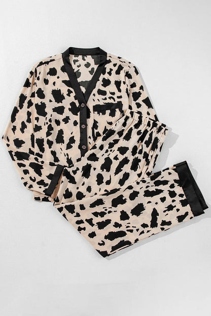Stacey B's Button Up Long Sleeve Top and Pants Lounge Set