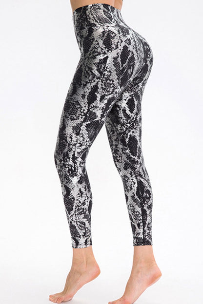 Stacey B's Animal Print Slim Fit Wide Waistband Long Sports Pants