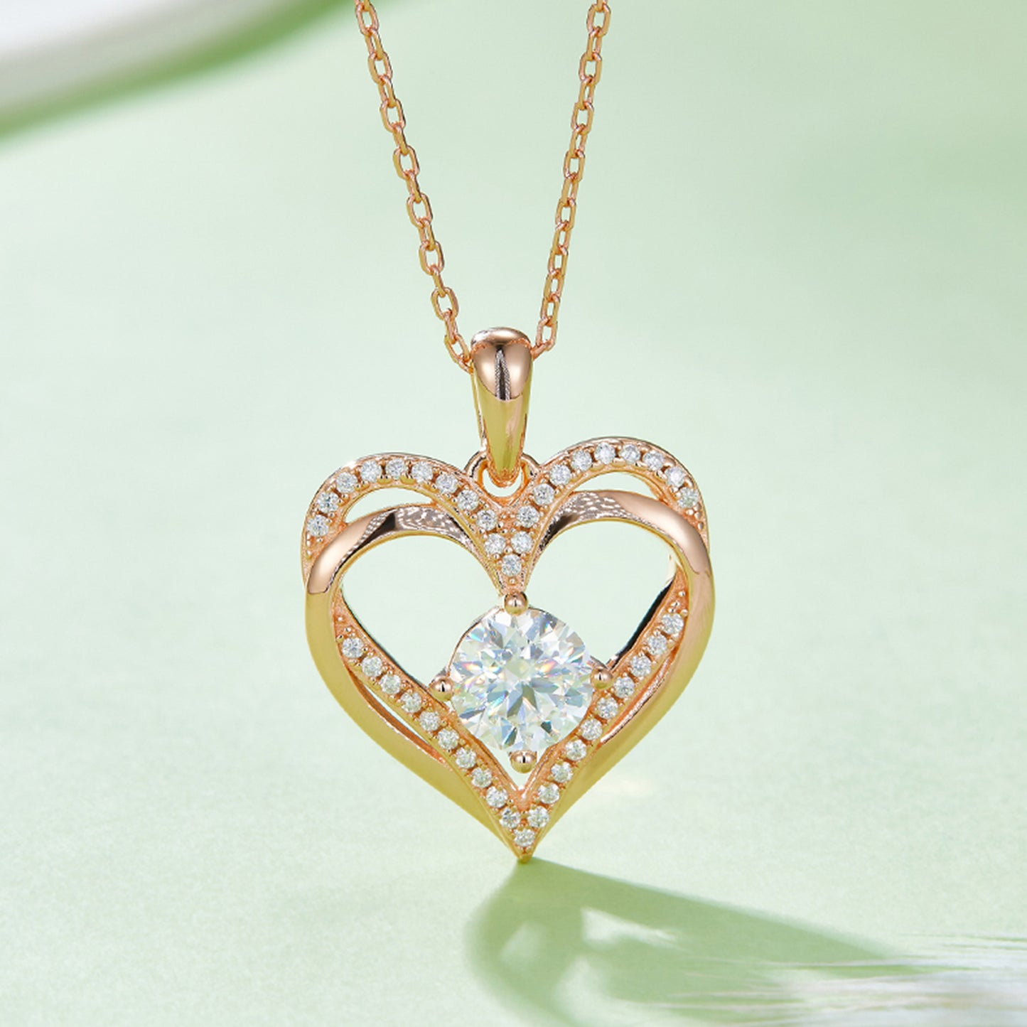 Stacey B's 1.2 Carat Moissanite 925 Sterling Silver Heart Necklace