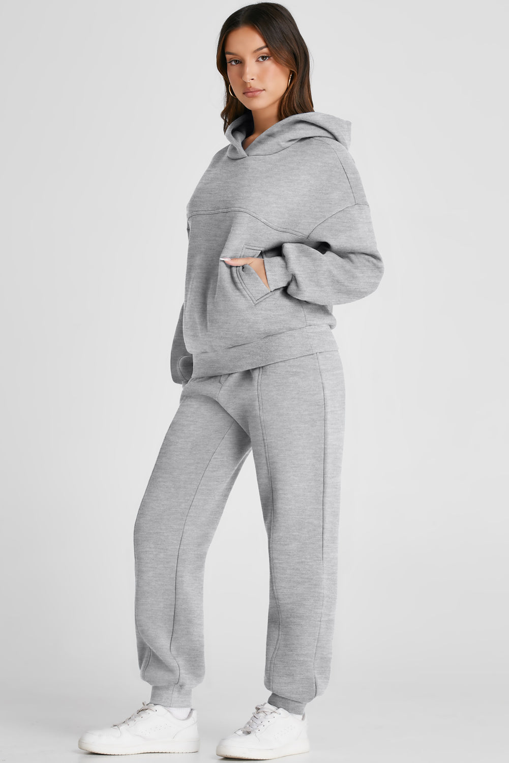 Stacey B's Dropped Shoulder Long Sleeve Hoodie and Pants Active Set