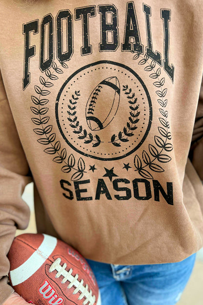 Stacey B's Khaki Rugby FOOTBALL SEASON Graphic Game Day Sweatshirt