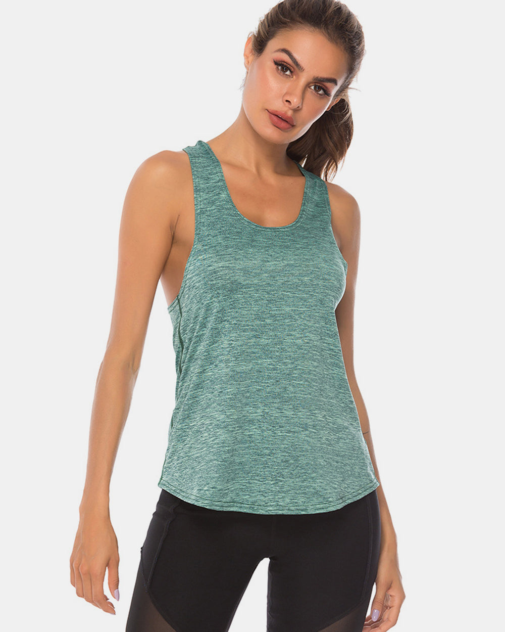 Stacey B's Full Size Scoop Neck Wide Strap Active Tank