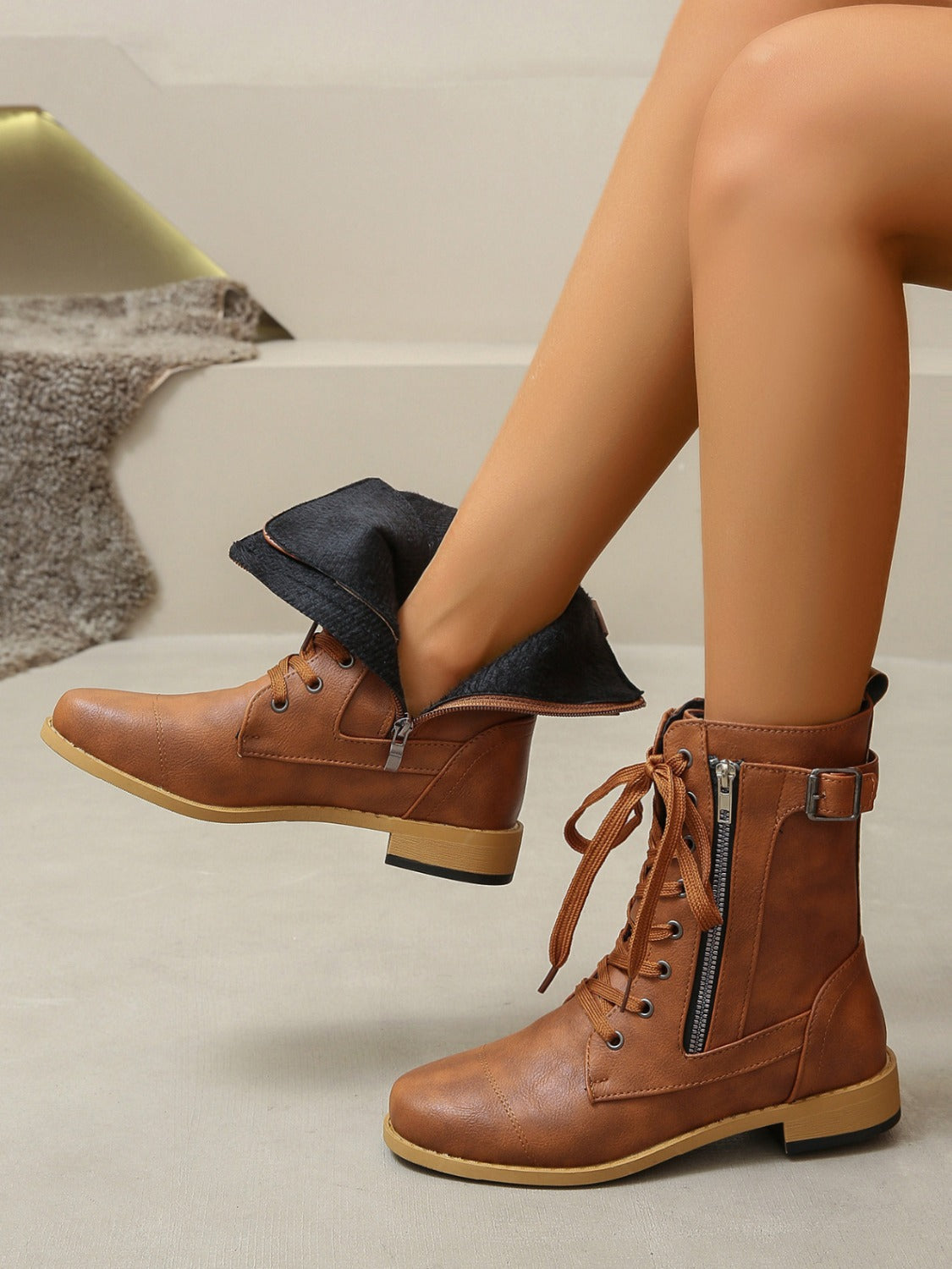 Stacey B's Leather Lace-Up Boots