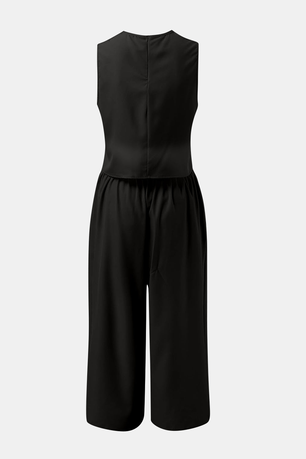 Stacey B's Round Neck Top and Wide Leg Pants Set