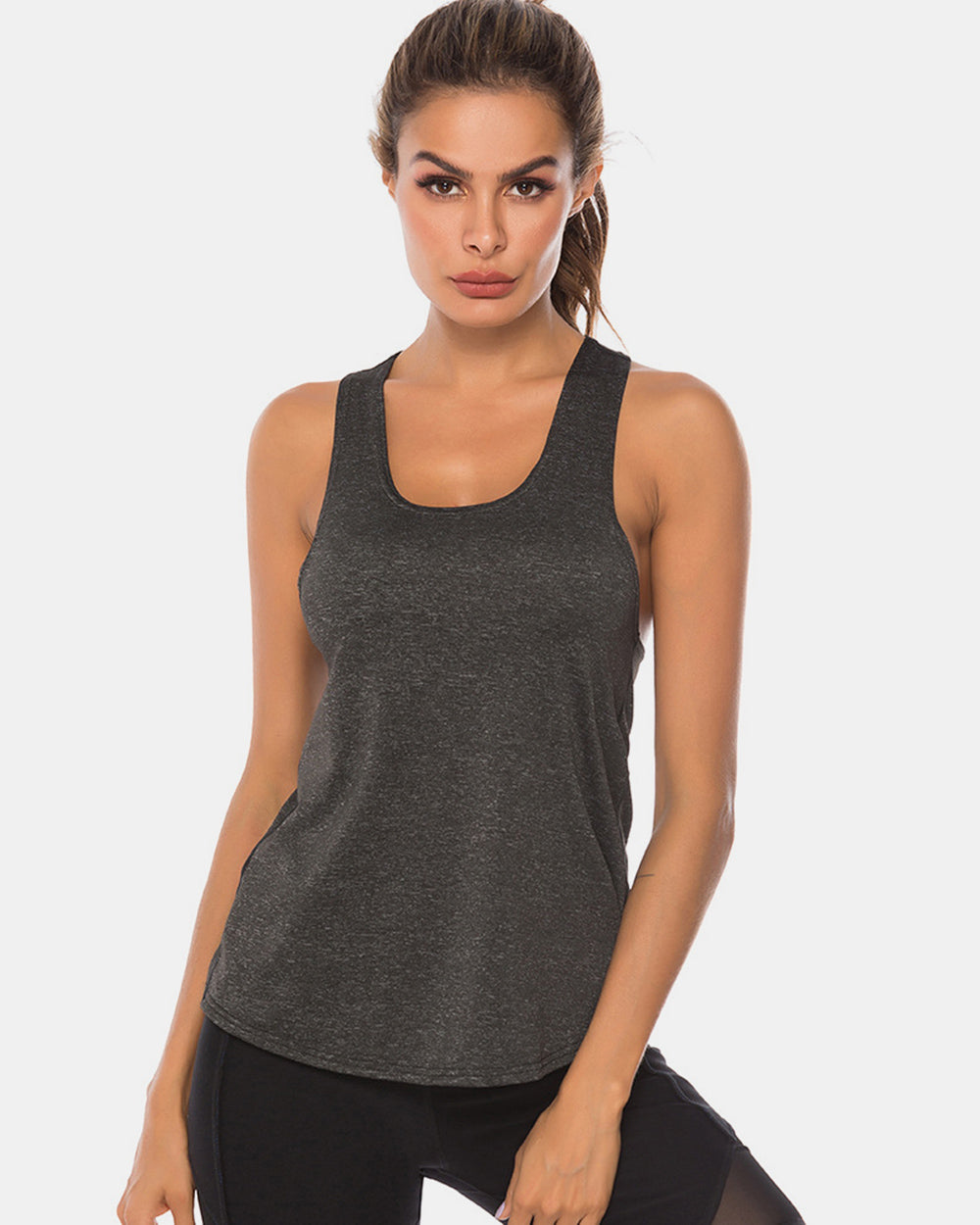 Stacey B's Full Size Scoop Neck Wide Strap Active Tank