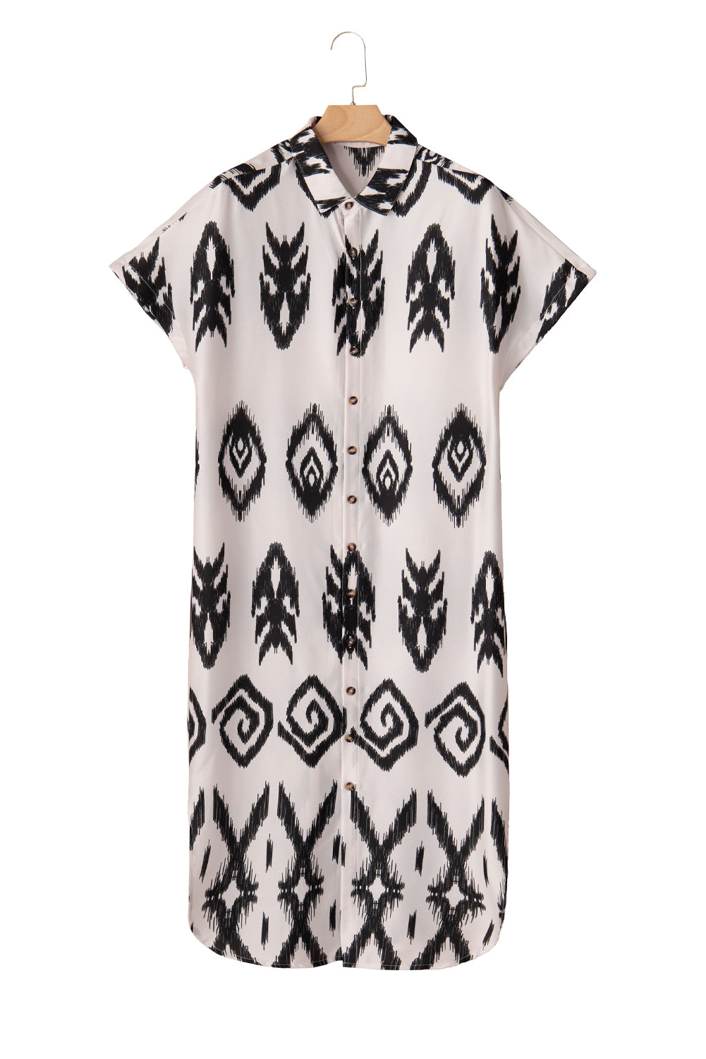 Stacey B's Black Abstract Print Split Maxi Cover Up