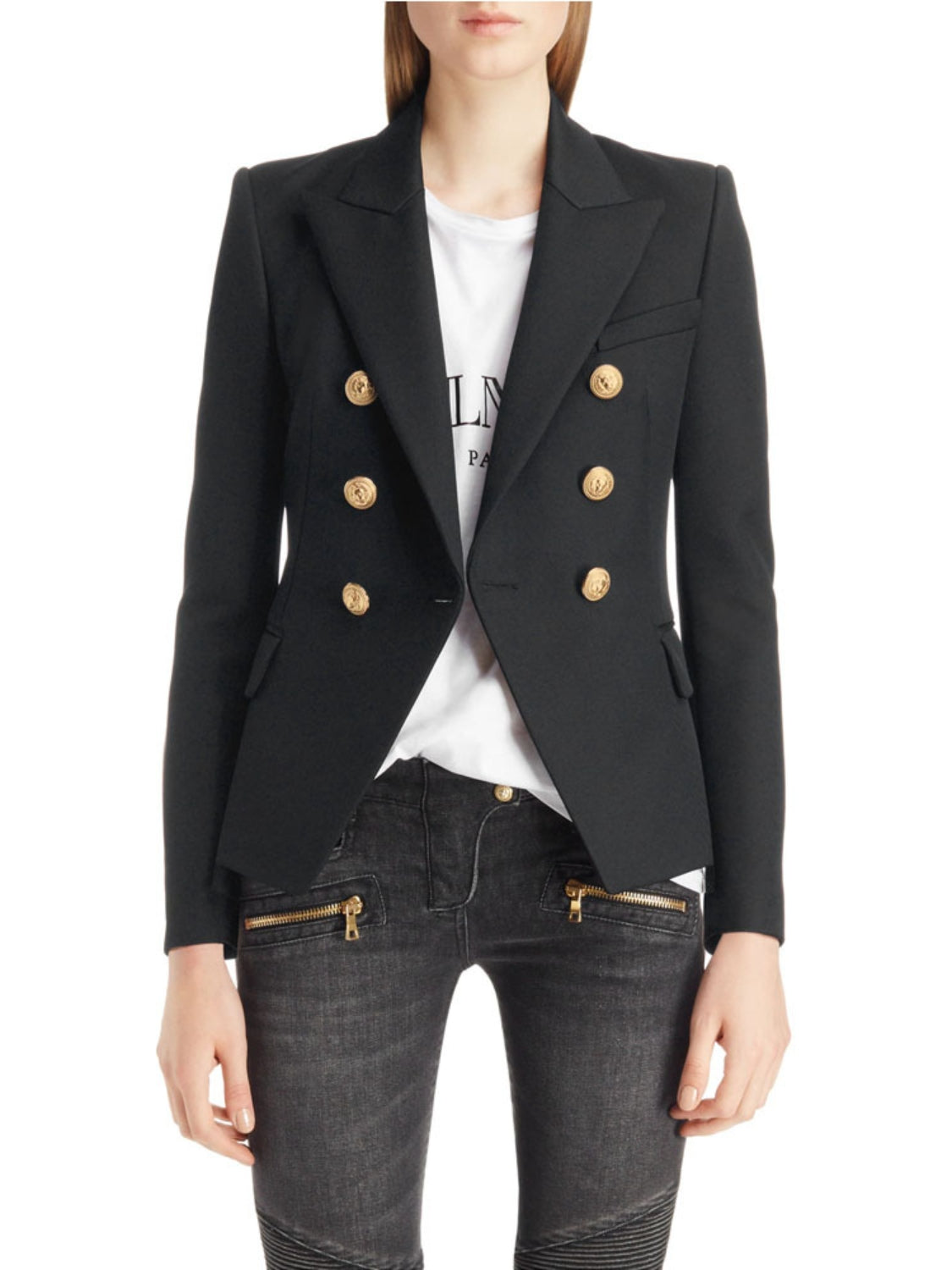 Stacey B's Lapel Collar Long Sleeve Blazer