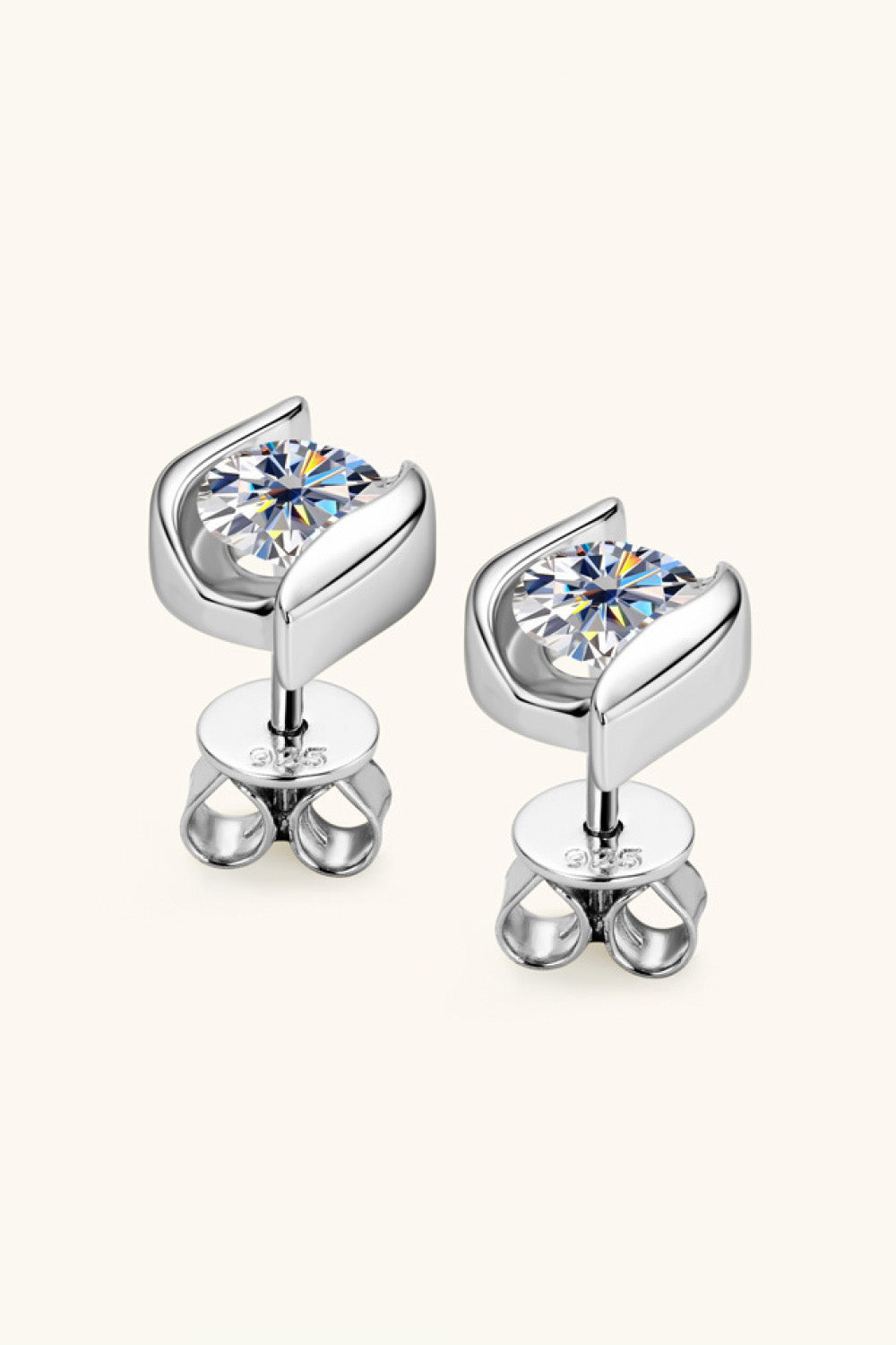 Stacey B's 1 Carat Moissanite 925 Sterling Silver Stud Earrings