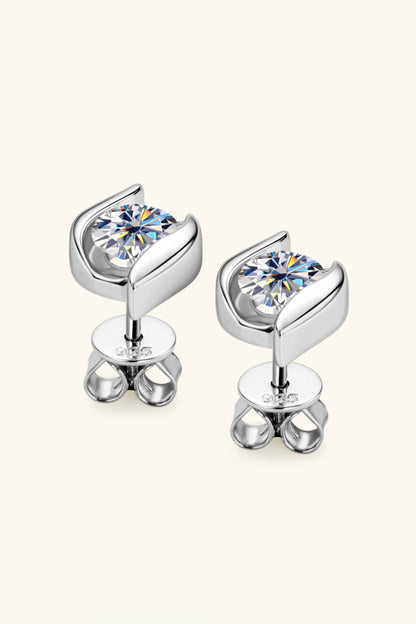 Stacey B's 1 Carat Moissanite 925 Sterling Silver Stud Earrings