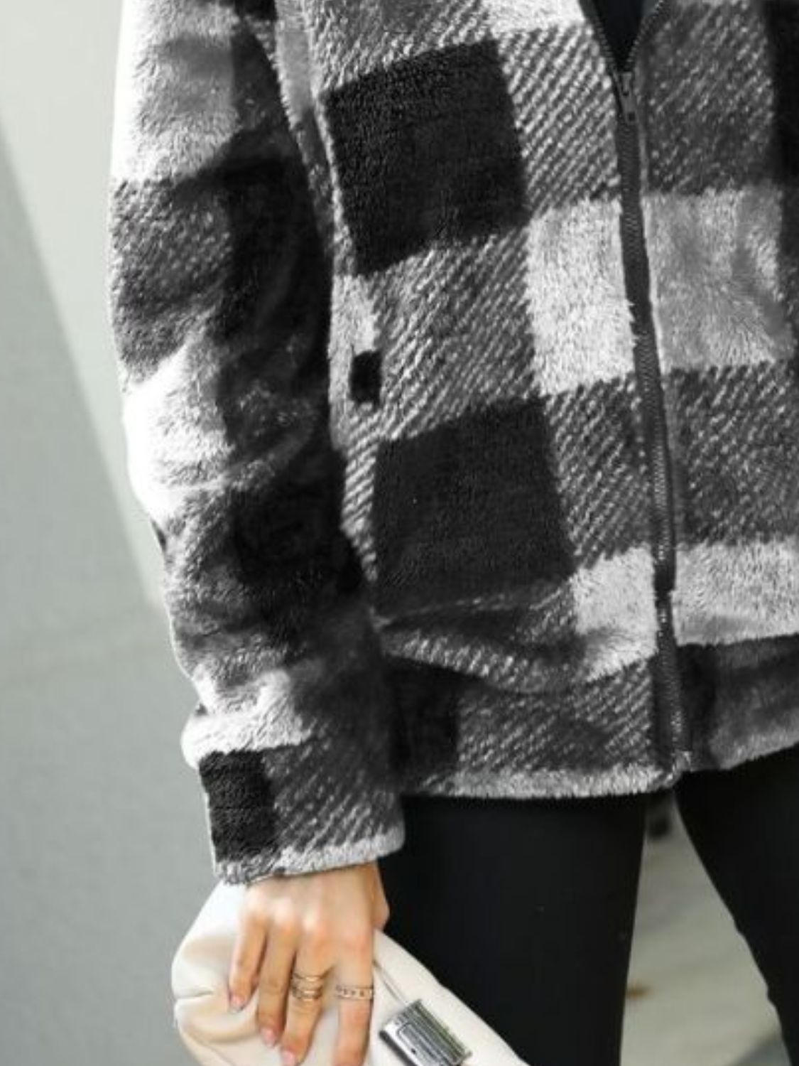 Stacey B's Plaid Zip-Up Collared Jacket