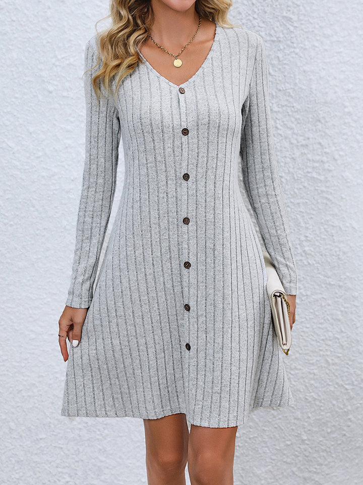 Stacey B's V-Neck Long Sleeve Mini Dress