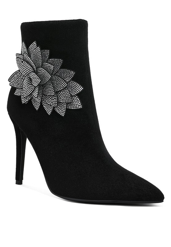 Stacey B's Yarrow Rhinestones Petal Detail Boots