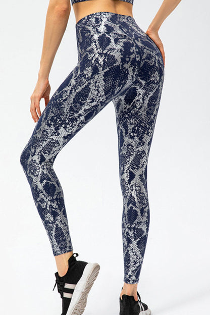 Stacey B's Animal Print Slim Fit Wide Waistband Long Sports Pants