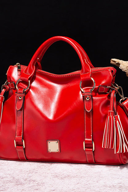 Stacey B's PU Leather Handbag with Tassels