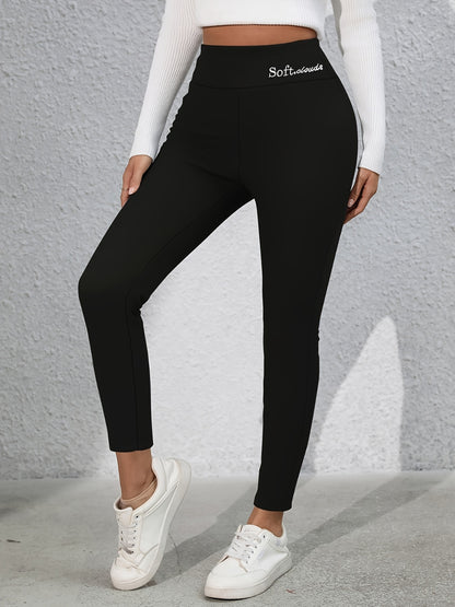 Stacey B's Full Size Letter Embroidered High Waist Leggings